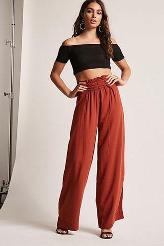 Forever21 Lace-up Palazzo Pants