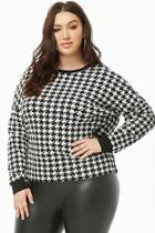 Forever21 Plus Size Waffle-knit Houndstooth Top