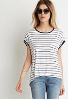 Forever21 Striped Cap-sleeve Tee