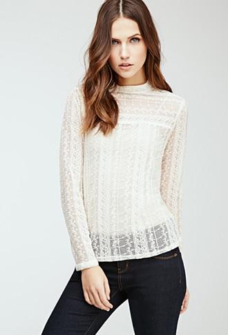 Forever21 Embroidered Lace Blouse