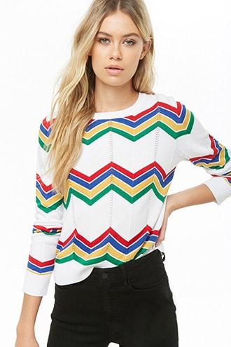Forever21 Chevron Crew Neck Sweater