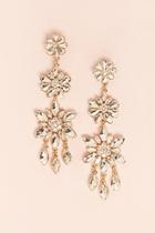 Forever21 Diamante Flower Drop Earrings