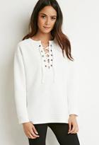 Forever21 Quilted Lace-up Top