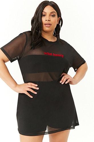 Forever21 Plus Size Wild Honey Mesh Tunic