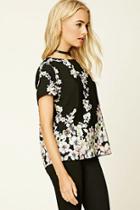 Forever21 Women's  Boxy Floral Print Top