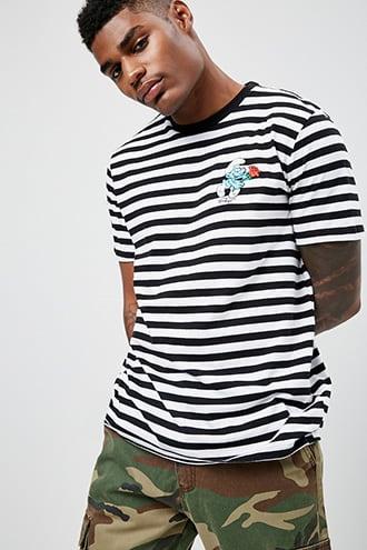 Forever21 Smurfs Striped Tee