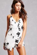 Forever21 Embroidered Floral Wrap Romper