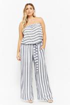 Forever21 Plus Size Striped Tube Jumpsuit