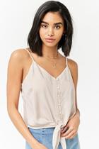 Forever21 Striped Tie-front Cami Top