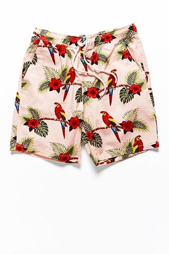 Forever21 Parrot & Floral Print Shorts