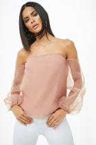 Forever21 Sheer Off-the-shoulder Organza Top