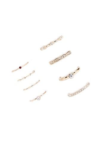 Forever21 Rhinestone Midi & Regular Ring Set
