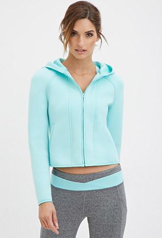 Forever21 Hooded Scuba Knit Jacket