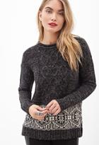 Forever21 Contemporary Marled Abstract Pattern Sweater