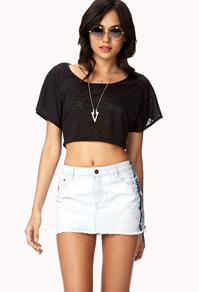 Forever21 Bleached Denim Mini Skirt