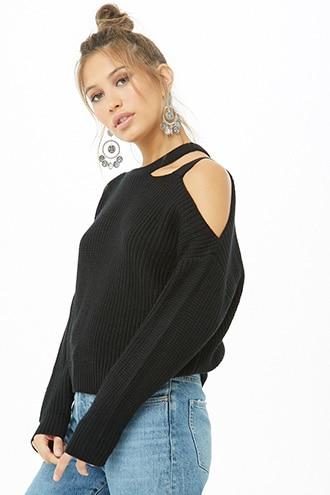 Forever21 Ribbed One-shoulder Sweater