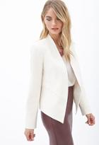 Forever21 Contemporary Open-front Collarless Blazer