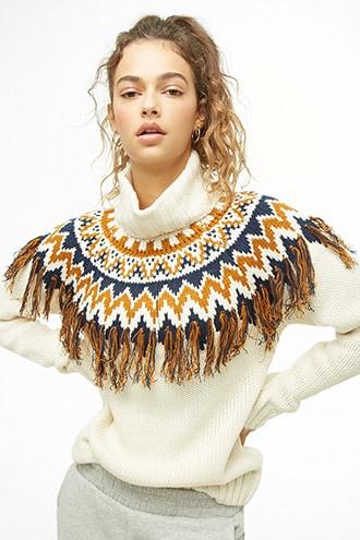 Forever21 Tasseled Turtleneck Sweater