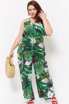 Forever21 Plus Size Tropical Floral Print Jumpsuit