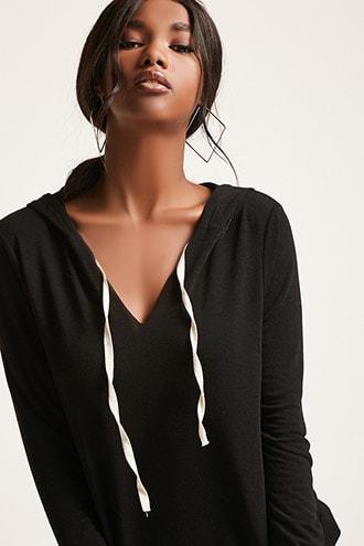 Forever21 Lightweight Raw-cut Hoodie