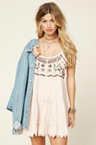 Forever21 Women's  Embroidered Babydoll Dress