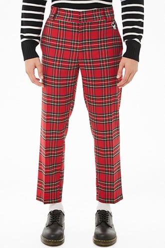 Forever21 Mickey Mouse Tartan Plaid Ankle Pants