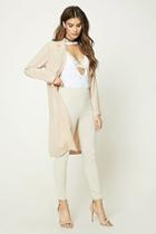Forever21 Women's  Tan High-waist Stretch Knit Pants