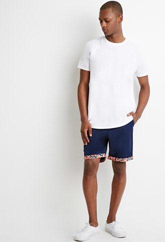 Forever21 Abstract Print-trimmed Shorts