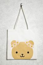 Forever21 Bear Graphic Canvas Tote
