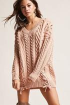 Forever21 Cable-knit V-neck Sweater