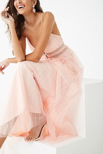 Forever21 Rhinestone-embellished Tulle Gown