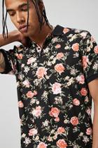 Forever21 Floral Print Polo Shirt