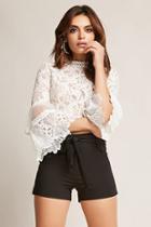 Forever21 Belted Woven High-rise Shorts
