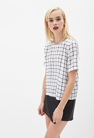 Forever21 Boxy Windowpane Top