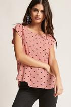 Forever21 Cat Print Chiffon Top