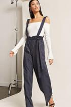 Forever21 Pinstripe Paperbag Overall Pants