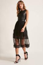 Forever21 Faux Leather Lace Midi Dress