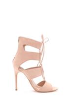 Forever21 Women's  Blush Faux Suede Lace-up Sandals