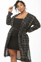 Forever21 Plus Size Grid Print Duster