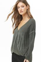 Forever21 Mineral Wash Surplice Top