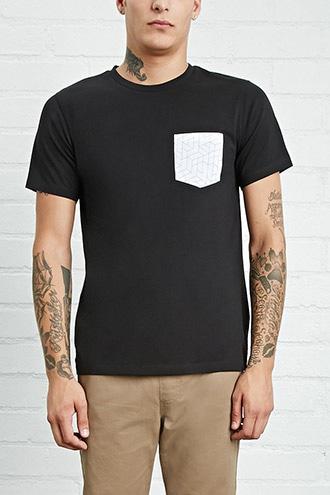 21 Men Men's  Abstract Geo Pocket Tee