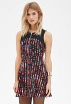 Forever21 Contemporary Striped Floral Fit & Flare Dress