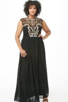 Forever21 Plus Size Embroidered Illusion Gown