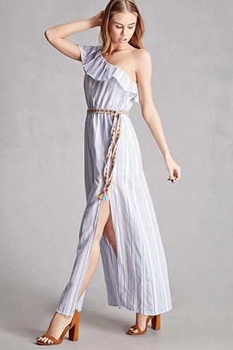 Forever21 Ruffled One-shoulder Maxi Dress