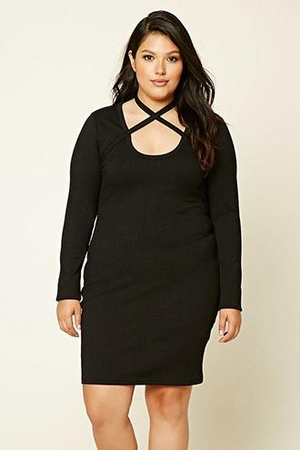 Forever21 Plus Women's  Plus Size Bodycon Choker Dress