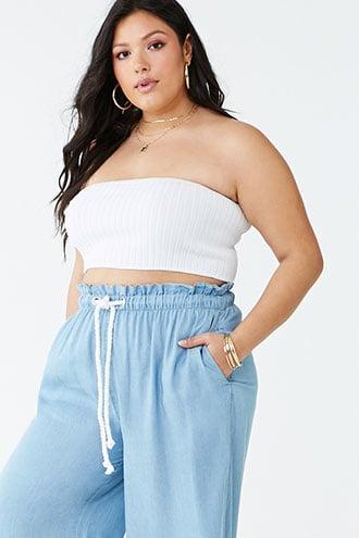 Forever21 Plus Size Chambray Drawstring Pants