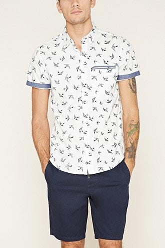 Forever21 Swallow Print Shirt