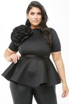 Forever21 Plus Size Floral Scuba Top