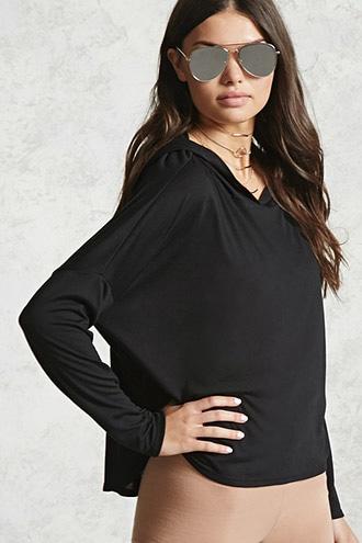 Forever21 Dropped-sleeve Hoodie Top