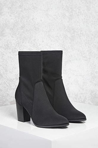 Forever21 Stacked Heel Sock Boots